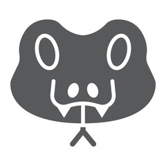 Snake glyph icon, animal and zoo, reptile sign vector graphics, a solid pattern on a white background, eps 10.