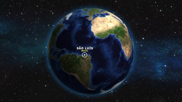 BRAZIL SAO LUIS ZOOM IN FROM SPACE