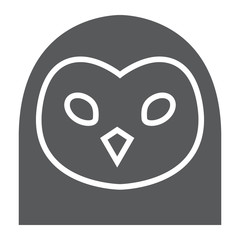Owl glyph icon, animal and zoo, bird sign vector graphics, a solid pattern on a white background, eps 10.