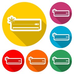 Obraz premium Air conditioner icon, color icon with long shadow