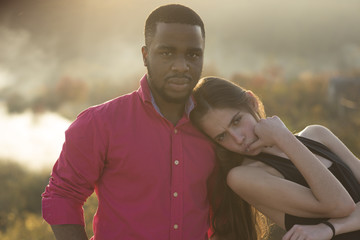 Couple in love on nature, wanderlust