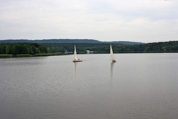  Sailboats on the lake