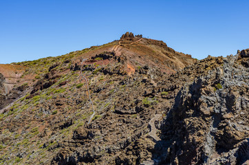 Blick über die Wanderwege am Roque de los Muchachos, La Palma