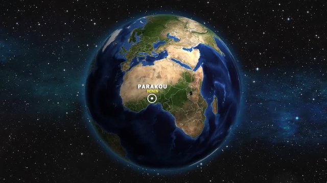 BENIN PARAKOU ZOOM IN FROM SPACE