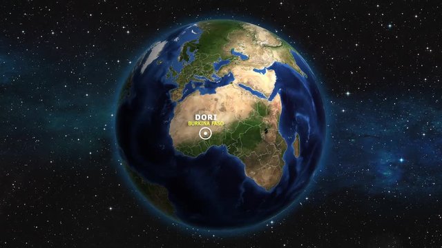 BURKINA FASO DORI ZOOM IN FROM SPACE