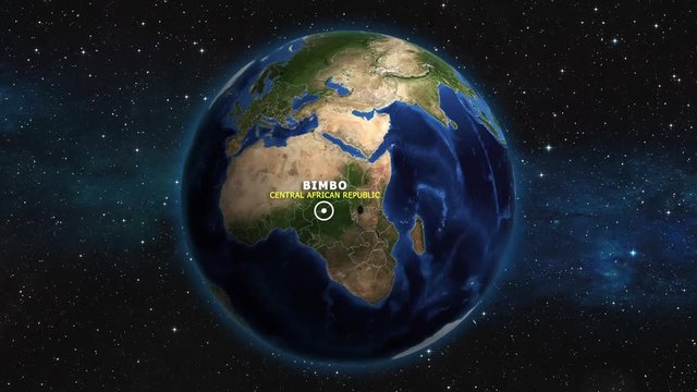 CENTRAL AFRICAN REPUBLIC BIMBO ZOOM IN FROM SPACE