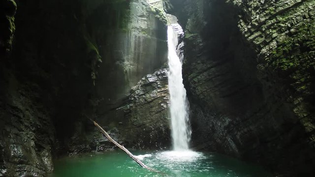 Kozjak waterfall in Slovenia, Europe, Slovenia, in UHD resolution