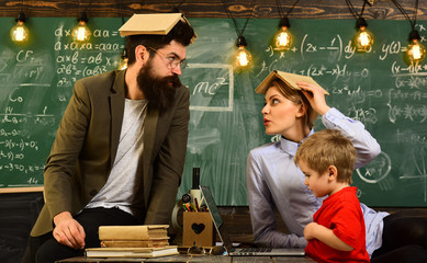 Portrait of female teacher using modern technology laptop in her class, Teachers not only love...