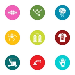 Robot reality icons set. Flat set of 9 robot reality vector icons for web isolated on white background