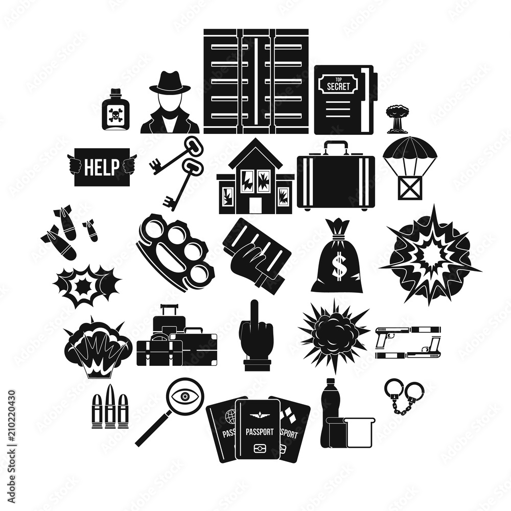 Poster blame icons set. simple set of 25 blame vector icons for web isolated on white background