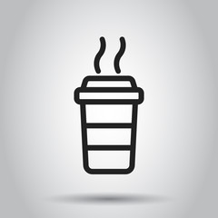 Coffee cup icon. Vector illustration. Business concept coffee mug pictogram.