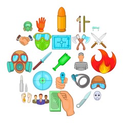 Misdeed icons set. Cartoon set of 25 misdeed vector icons for web isolated on white background