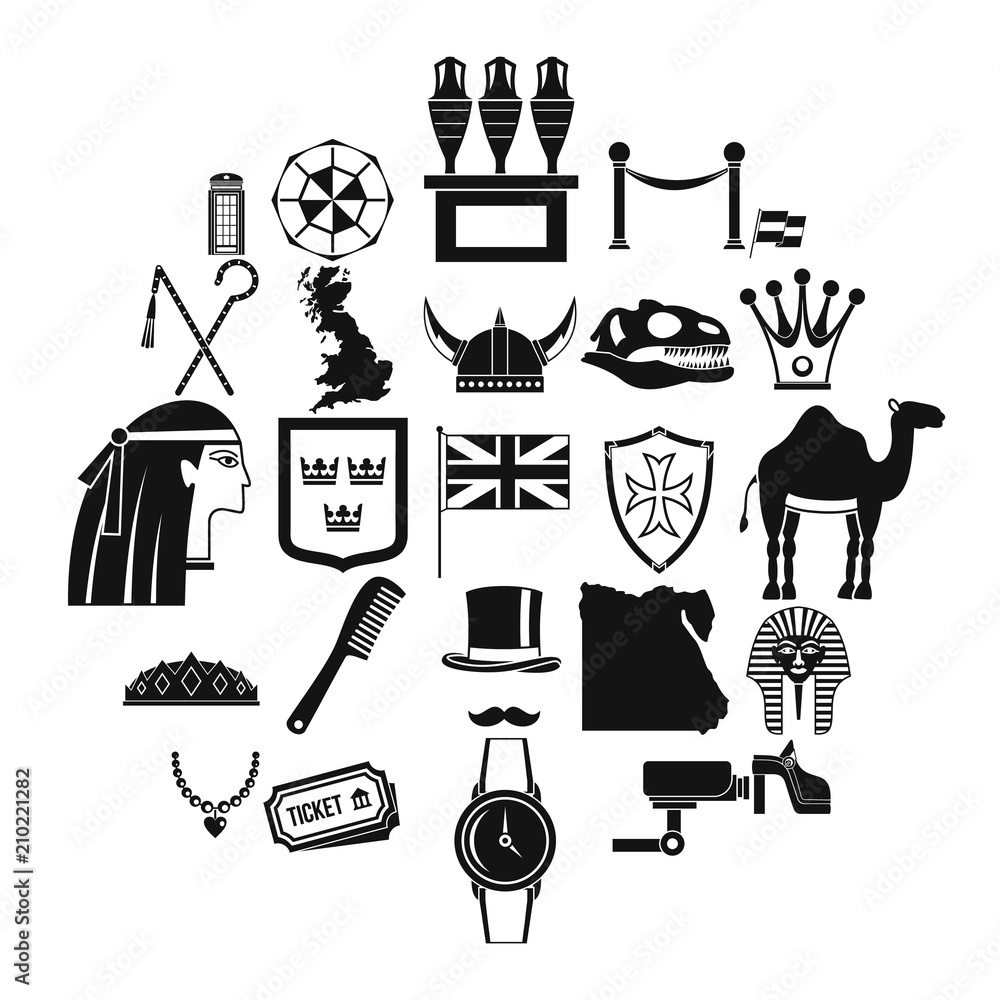Poster pharaoh icons set. simple set of 25 pharaoh vector icons for web isolated on white background