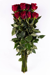 A bouquet from claret roses