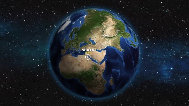 EGYPT SOHAG ZOOM IN FROM SPACE