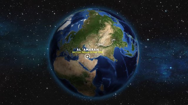 BRITISH INDIAN OCEAN TERR AL 'AMARAH ZOOM IN FROM SPACE