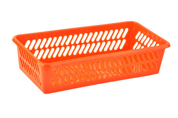 Red plastic basket