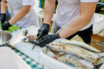cut raw fish
