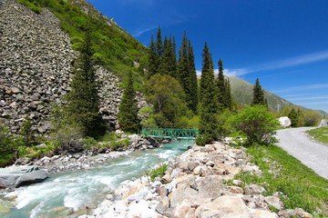 The Ala Archa National Park in the Tian Shan mountains of Bishkek  Kyrgyzstan