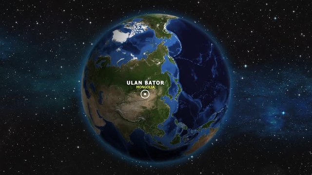 MONGOLIA ULAN BATOR ZOOM IN FROM SPACE