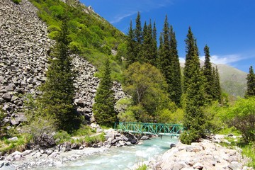 The Ala Archa National Park in the Tian Shan mountains of Bishkek  Kyrgyzstan