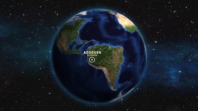 ECUADOR AZOGUES ZOOM IN FROM SPACE