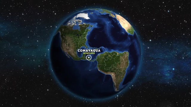 HONDURAS COMAYAGUA ZOOM IN FROM SPACE