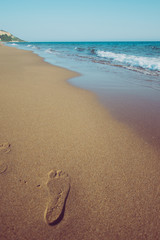 Strand Steine Fußabdrücke Reiselust 1