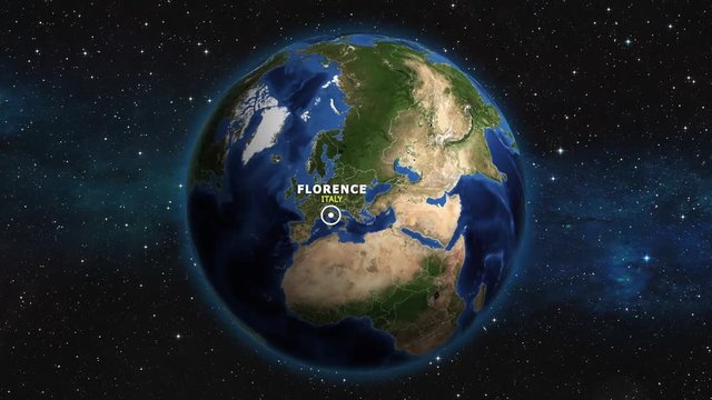 ITALY FLORENCE ZOOM IN FROM SPACE