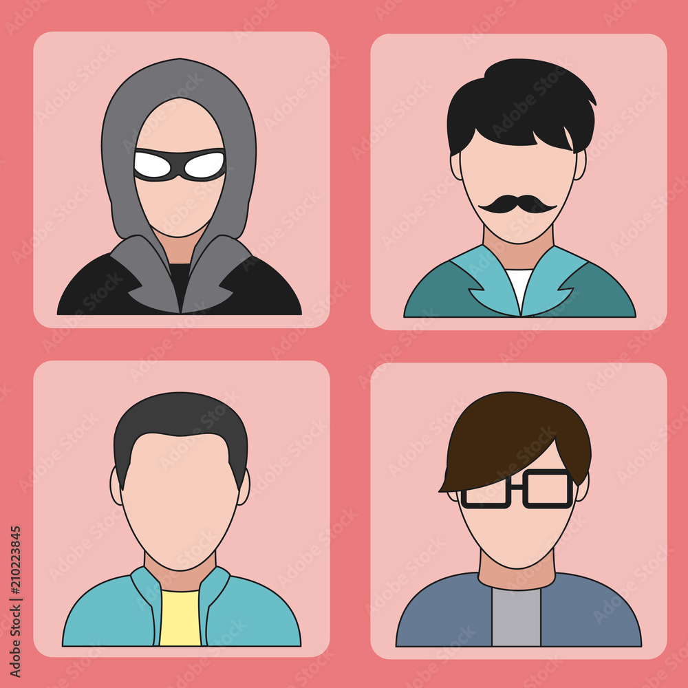 Aufkleber user and hacker icons