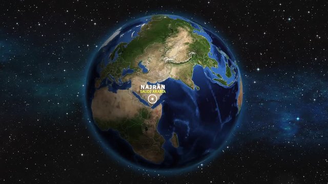 SAUDI ARABIA NAJRAN ZOOM IN FROM SPACE
