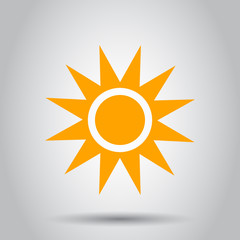 Sun vector icon. Summer sunshine illustration pictogram. Sun sunlight concept.