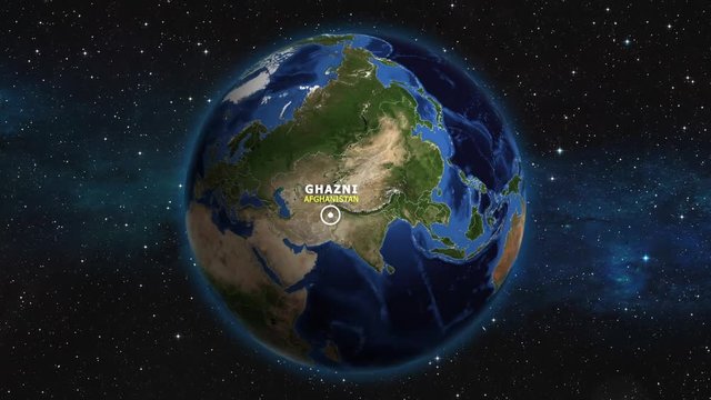 AFGHANISTAN GHAZNI ZOOM IN FROM SPACE