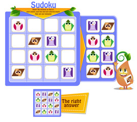 shapes  owls  game sudoku kids