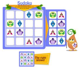 Naklejka premium shapes owls game sudoku