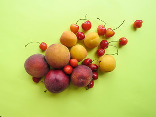 peaches, apricots and cherries