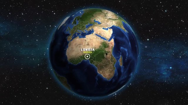 NIGERIA LOKOJA ZOOM IN FROM SPACE