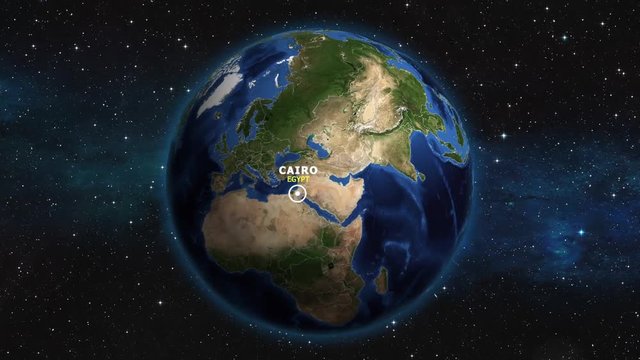 EGYPT CAIRO ZOOM IN FROM SPACE