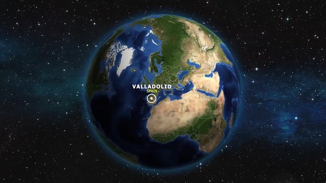 SPAIN VALLADOLID ZOOM IN FROM SPACE