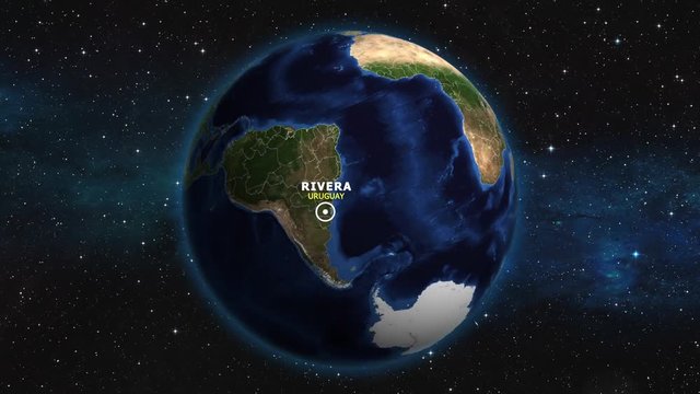URUGUAY RIVERA ZOOM IN FROM SPACE