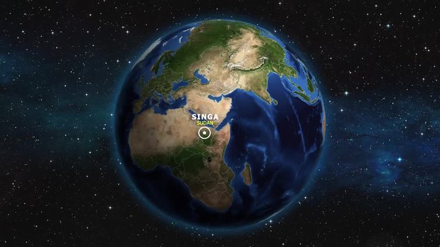 SUDAN SINGA ZOOM IN FROM SPACE