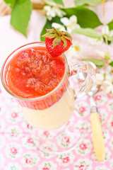 Vanilla sabayon with strawberries