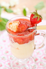 Vanilla sabayon with strawberries