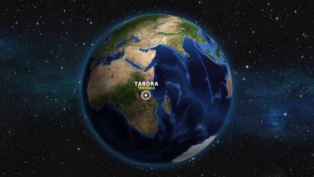 TANZANIA TABORA ZOOM IN FROM SPACE
