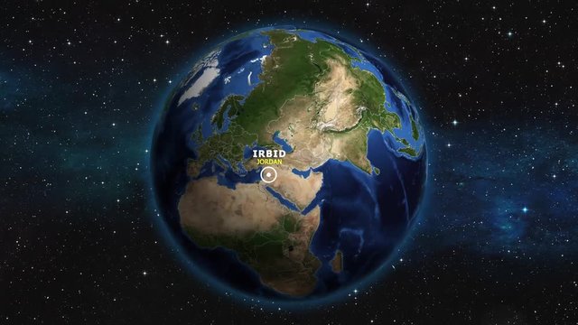 JORDAN IRBID ZOOM IN FROM SPACE