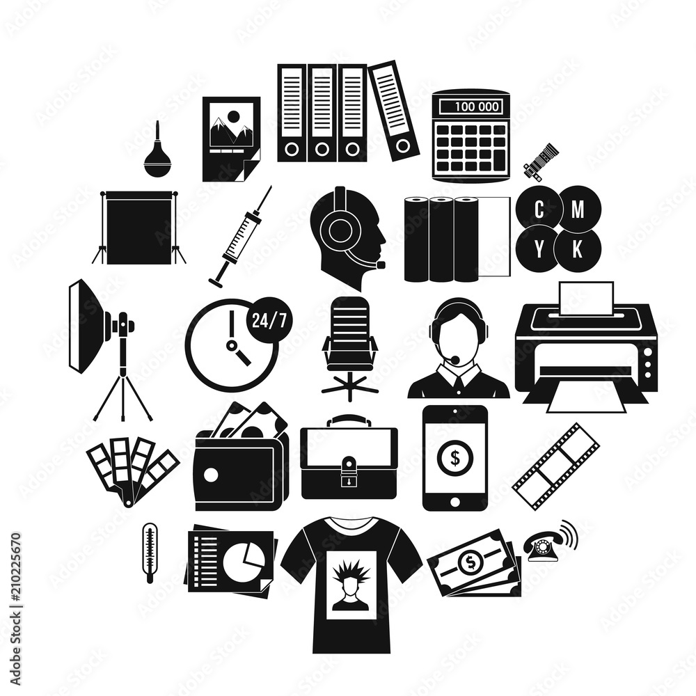 Poster Branch icons set. Simple set of 25 branch vector icons for web isolated on white background