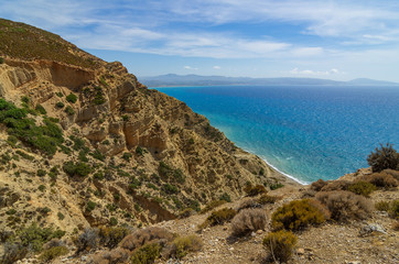 Blick über die Südküste von Kreta nahe Agia Galini, Griechenland