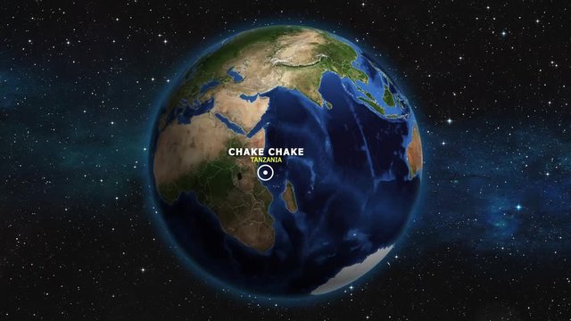 TANZANIA CHAKE CHAKE ZOOM IN FROM SPACE