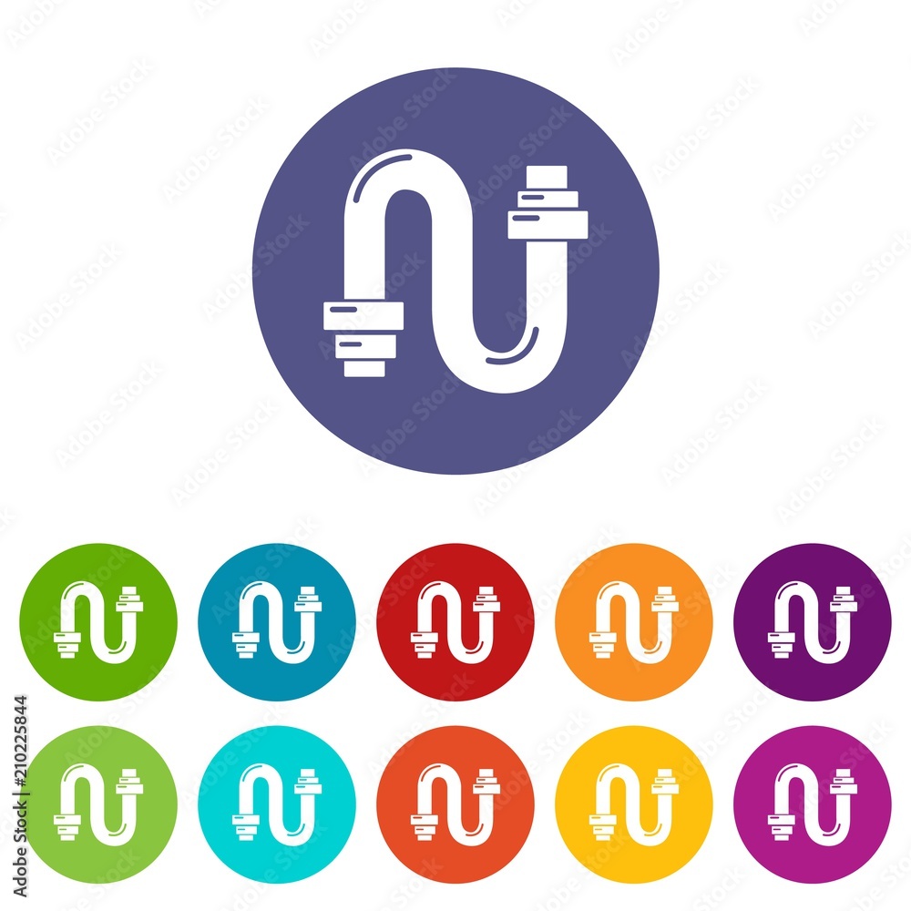 Poster siphon icons color set vector for any web design on white background
