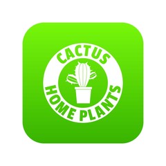 Botanical cactus icon green vector isolated on white background